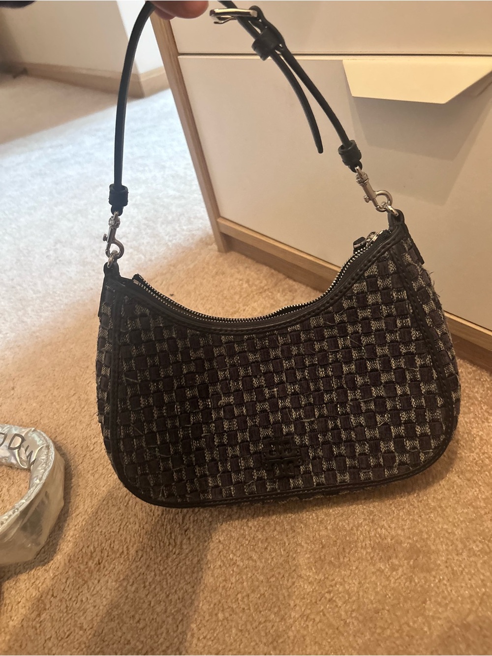 Tory burch denim bag with two handle